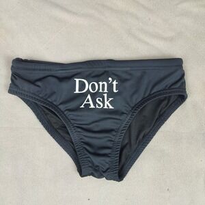 Praying Swim Briefs Mens Small Don't Ask Don't Tell Swimsuit Black